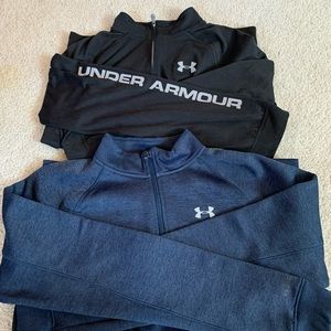 2 Youth XL 1/4 Zip Under Armour Sweatshirts - EUC!!
